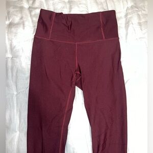Burgundy High-Waisted Lululemon Leggings